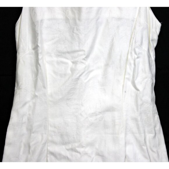 Vtg 1980s Espirit Dress Women White on White Tank Summer Wine Grapes Leaves Vine - Picture 3 of 14